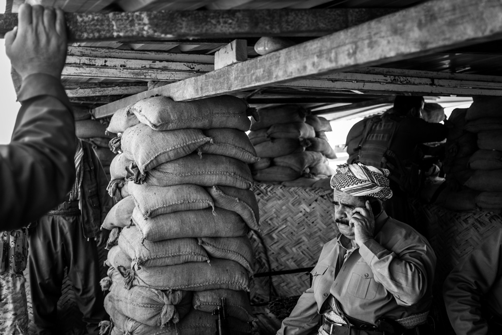 Peshmerga soldiers on the Gwer front line, southwestern Erbil, May 3, 2016. (Photo: Kurdistan24/Alexandre Afonso)